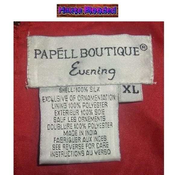 Vintage Adrianna Papell Boutique Red Silk Blouse Beaded Floral Flapper 20's VTG - Picture 10 of 11